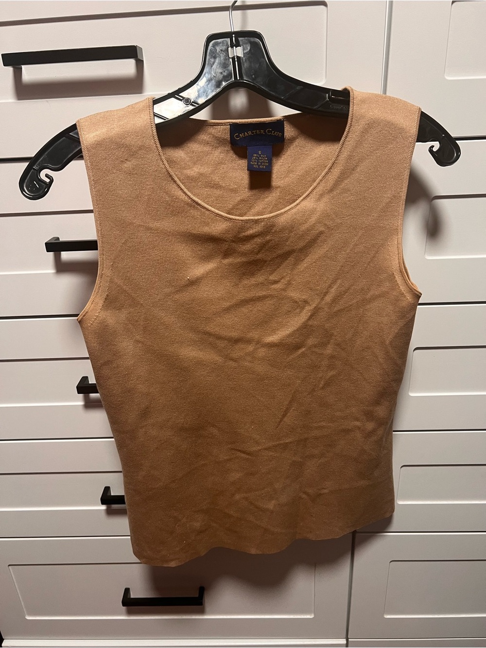 Charter Club Knit Sleeveless Tank Top - Camel/Tan